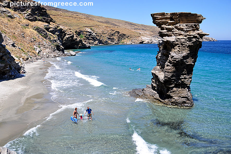 Tis grias to pidima beach on Andros in Greece.