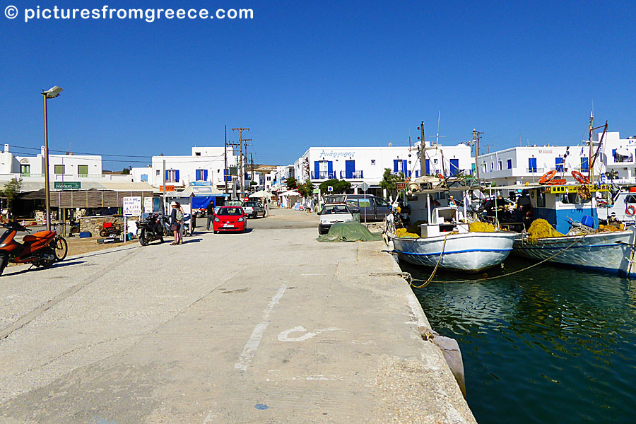 From Antiparos small port, boats leave to Parikia on Paros, as well as many excursion boats, like Alexandros.