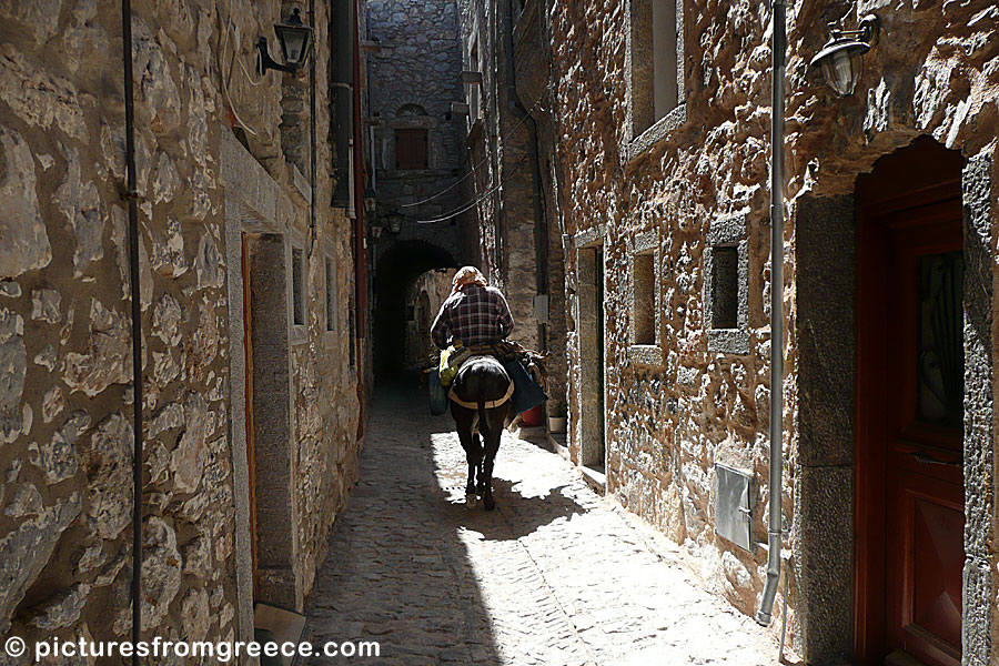 The medieval village of Mesta in Chios is surrounded by walls and is completely traffic free.