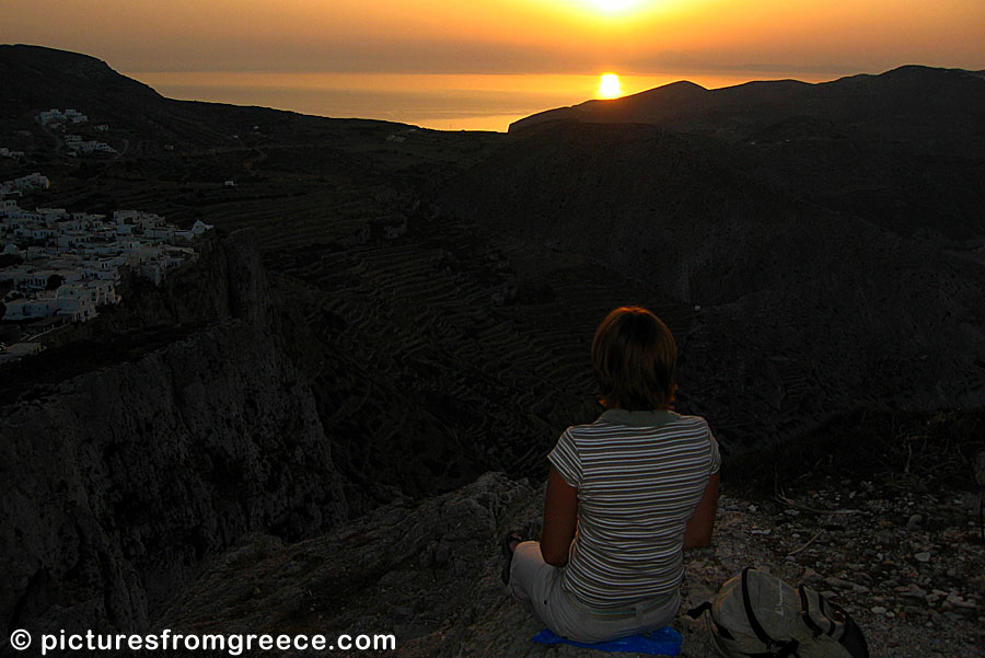 The sunset in Folegandros is one of the most beatiful in the Cyclades.
