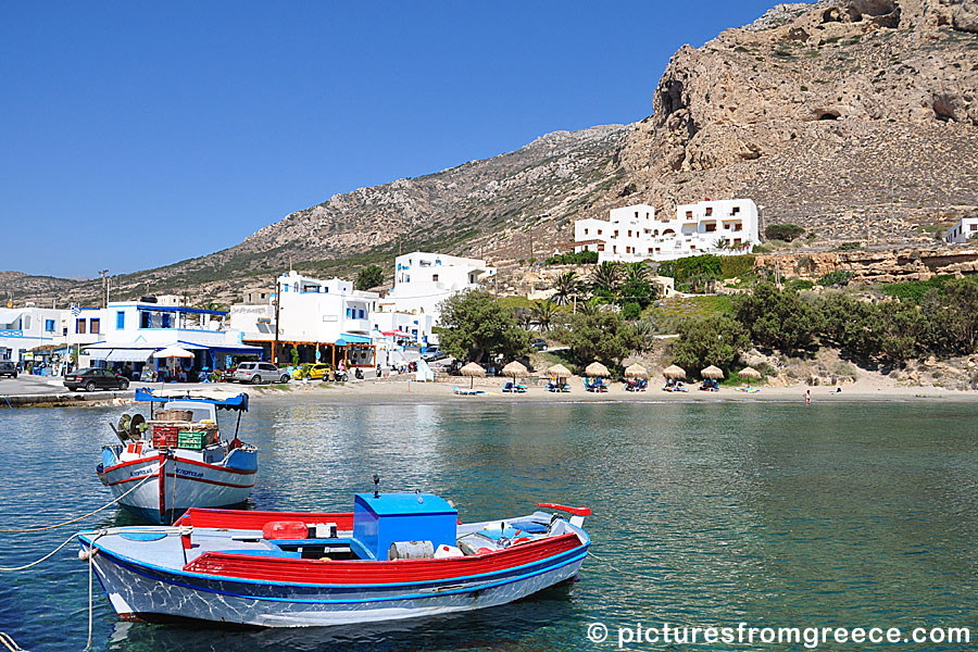 Finiki in Karpathos is located north of Arkasa. It is a small town with tavernas, a beach and a few restaurants.