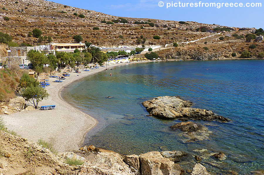 Dio Liskaria is a nice little beach near Alinda in Leros.