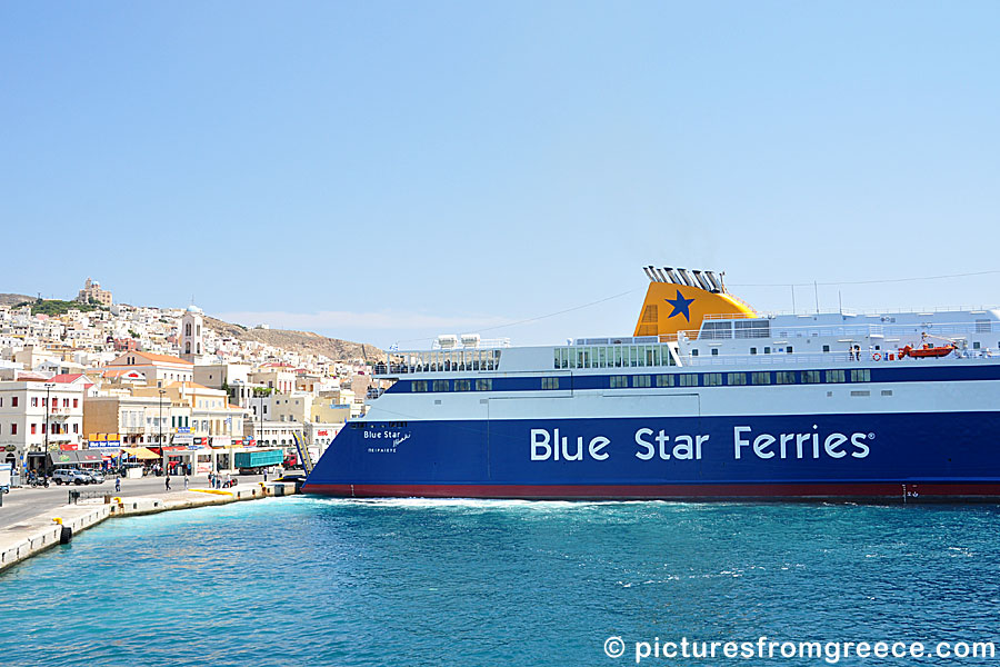 Blue Star Ferries in Ermoupolis on Syros.