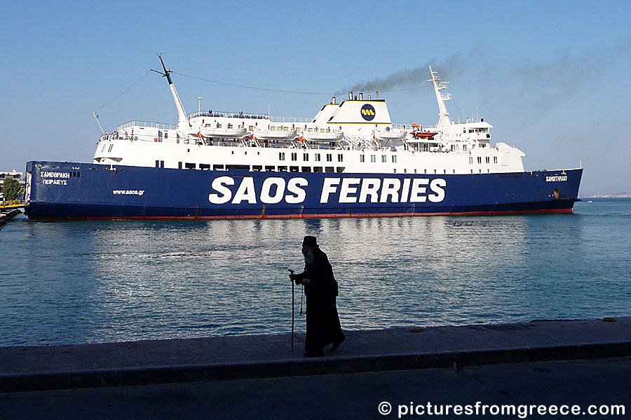 Ferry in the port of Chios Town.