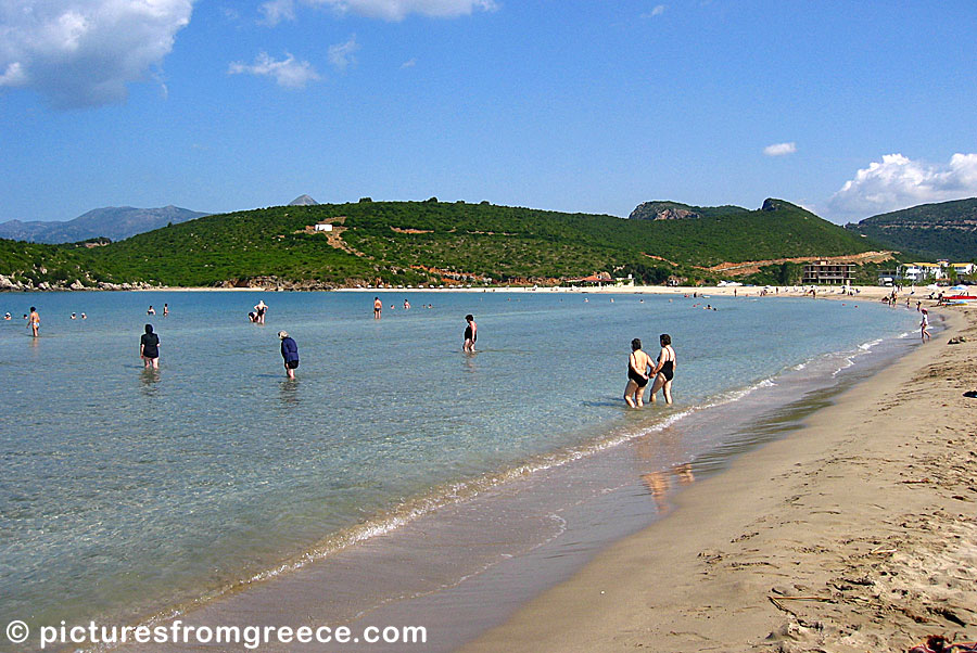 Ammoudia is a long and child-friendly beach and tourist resort where the river Styx begins.