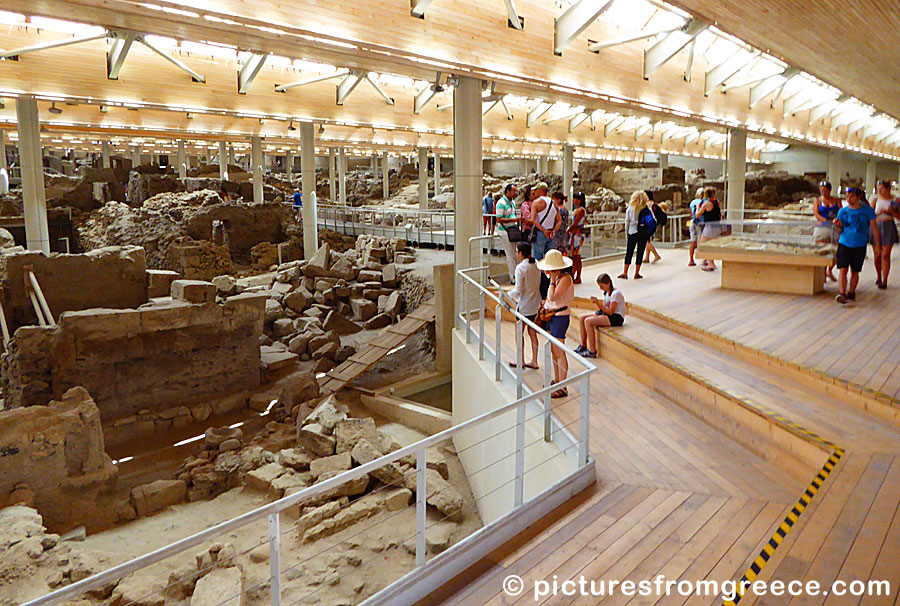 Akrotiri in Santorini is one of Greece's most famous archaeological sites. 