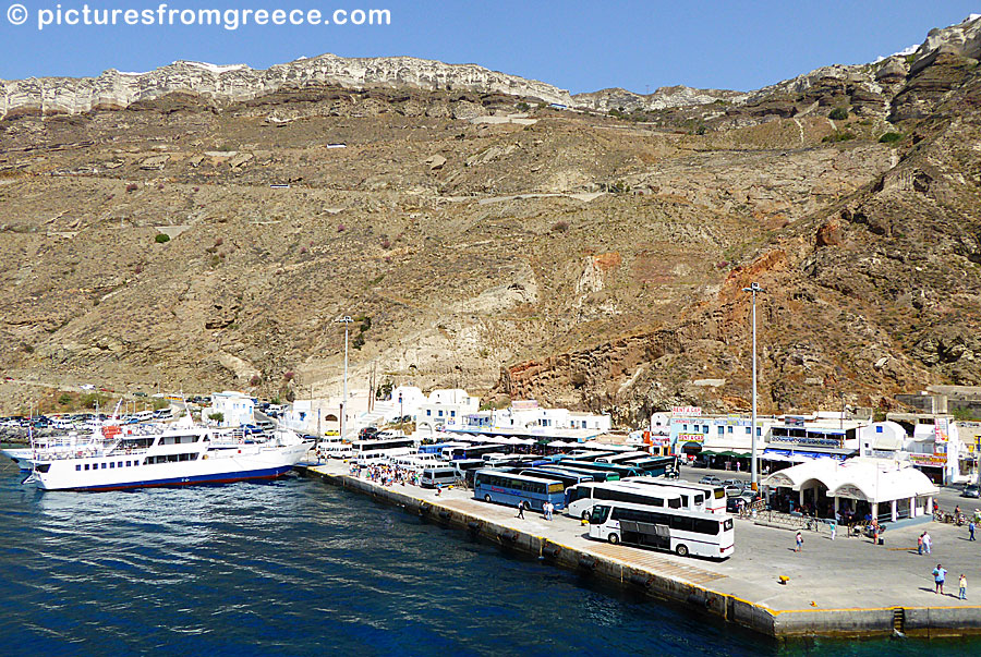 The port of Santorini is called Athinios and is one of the most chaotic ports in Greece.