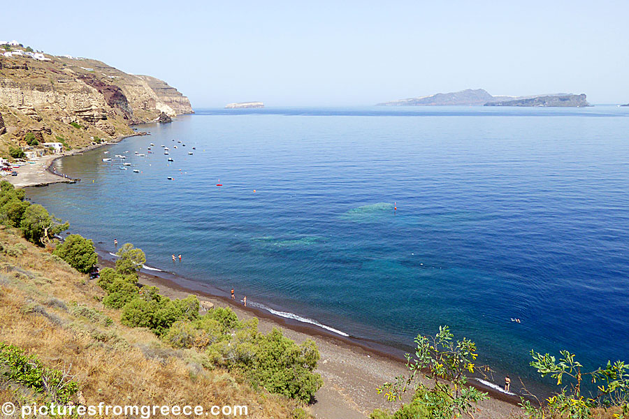 Caldera beach is the only beach on Santorini that is located in the crater.
