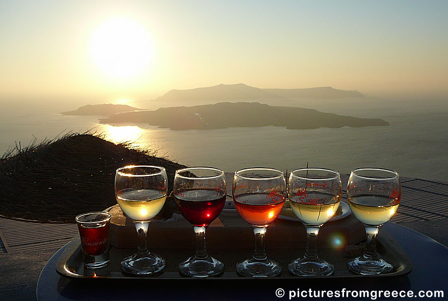 Sunset from Santo Wines in Santorini.