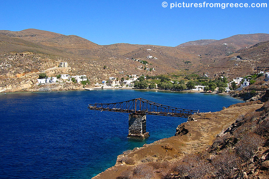 The former mining village of Megalo Livadi in Serifos is small and has a sandy beach.