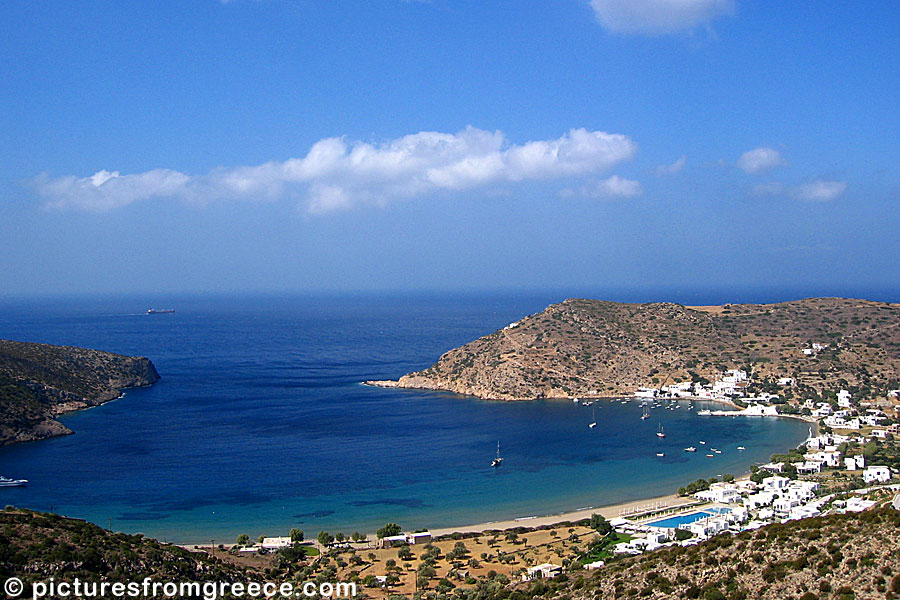 Vathy in Sifnos is a small village with a very nice sandy beach, tavernas and accommodation. 