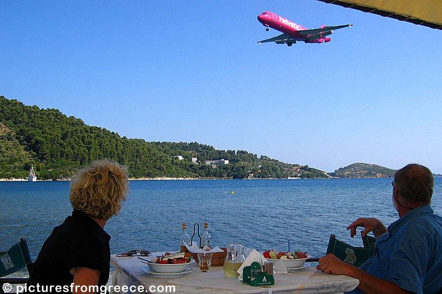 Planespotting from Taverna Myli on Skiathos.