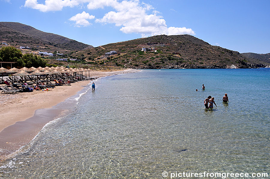 Delfini is Syros longest and best beach and is close to Kini.